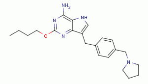 2-butoxy-7-[[4-(1-pyrrolidinylmethyl)phenyl]methyl]-5H-pyrrolo[3,2-d]pyrimidin-4-amine