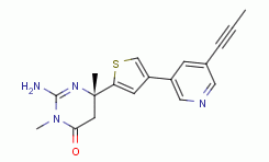 (6S)-2-amino-3,6-dimethyl-6-[4-(5-prop-1-ynylpyridin-3-yl)thiophen-2-yl]-5H-pyrimidin-4-one